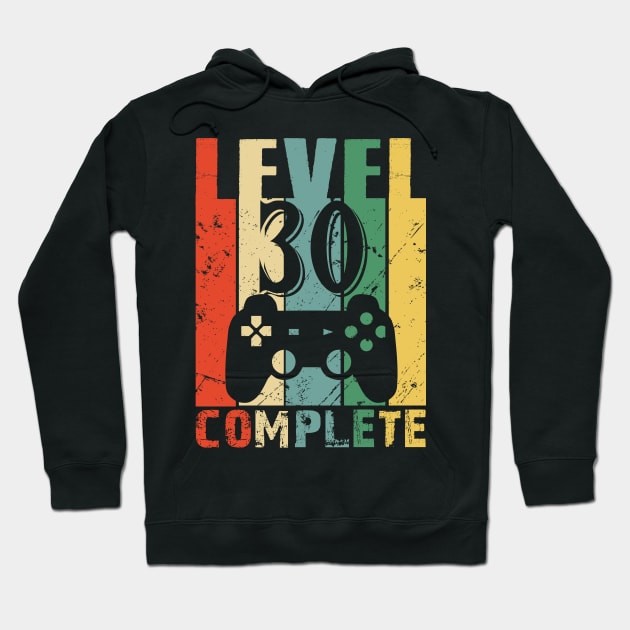 Vintage 30th Wedding Anniversary Level 30 Complete Funny Video Gamer Birthday Gift Ideas Hoodie by smtworld